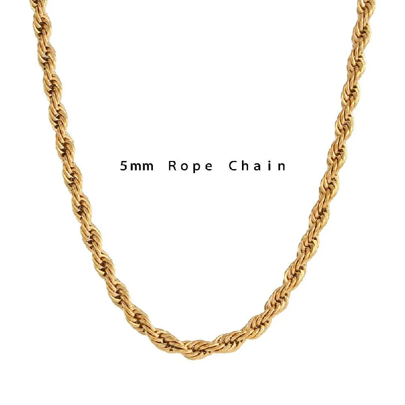 5mm Fried Dough Twists chain necklace 16 5cm