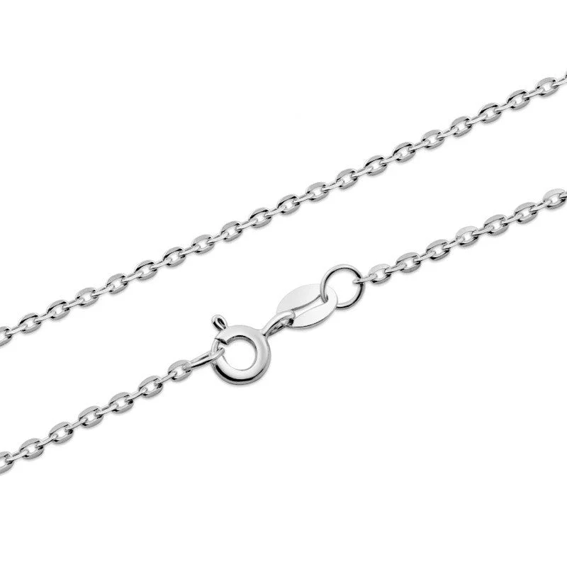 O-Shaped Chain [18-Inch 45cm] White Gold Color