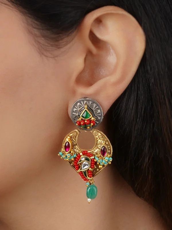 Accessory earrings for women -Multicolor Tribal Earrings - EK-SFEAR436M