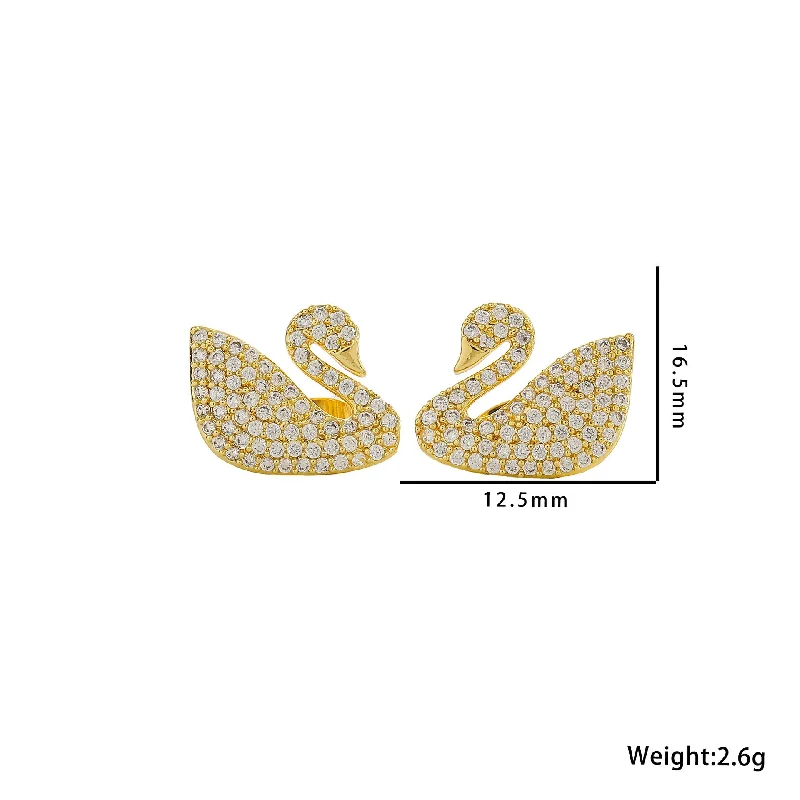 8964 Golden Swan Earrings