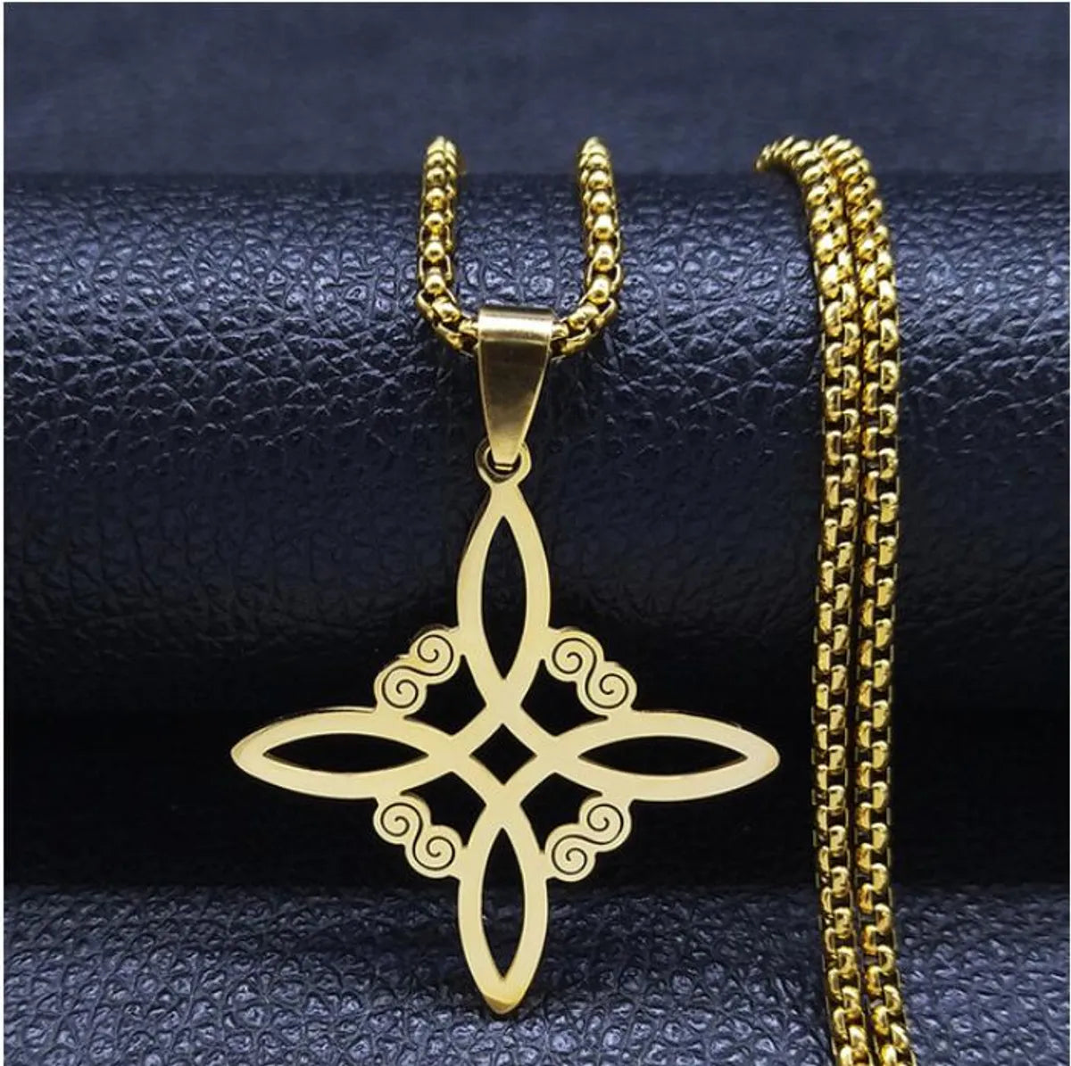 Women’s trendy choker necklaces-Simple Style Cross Witches Knot Alloy Hollow Out Unisex Pendant Necklace