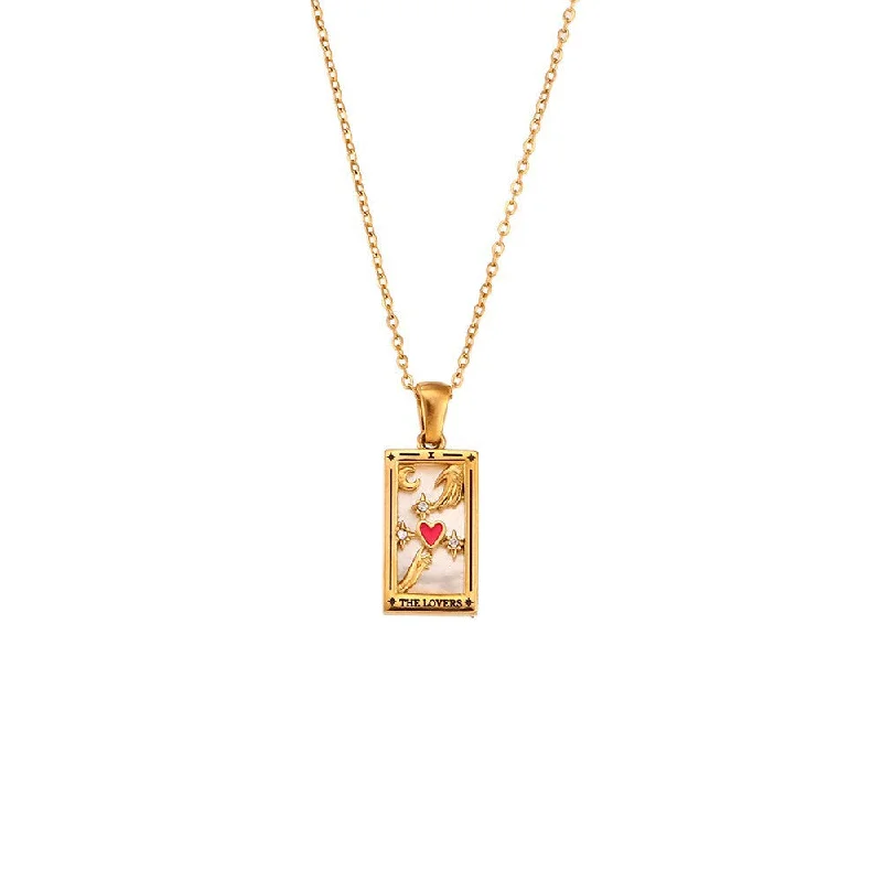 Rectangular Drop Oil Zircon Tarot - Lover