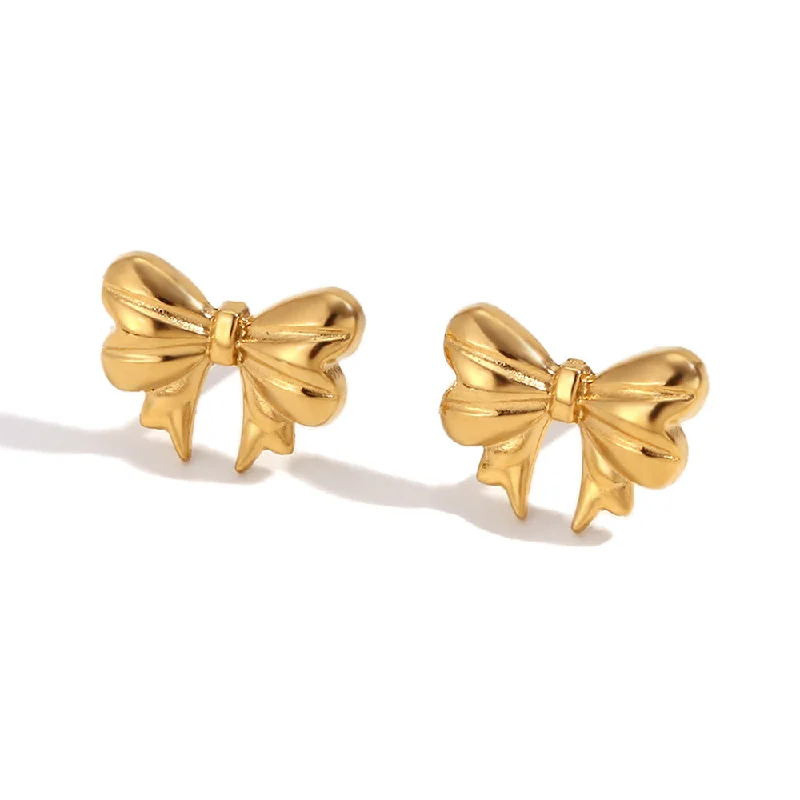 Mini Classic Bow Earrings - Gold