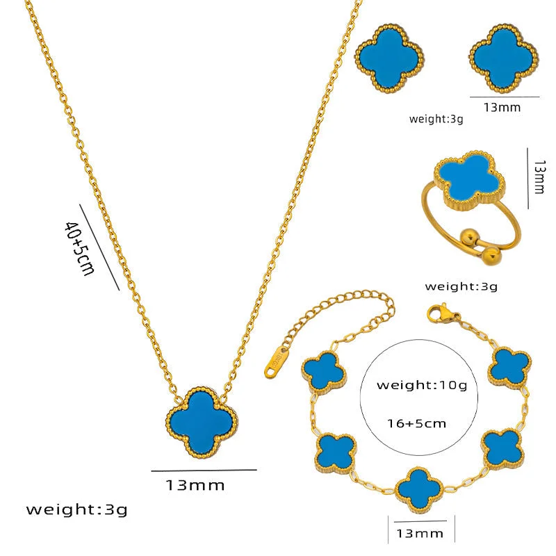 913-1-1.3 Big Blue Clover Four Piece Set