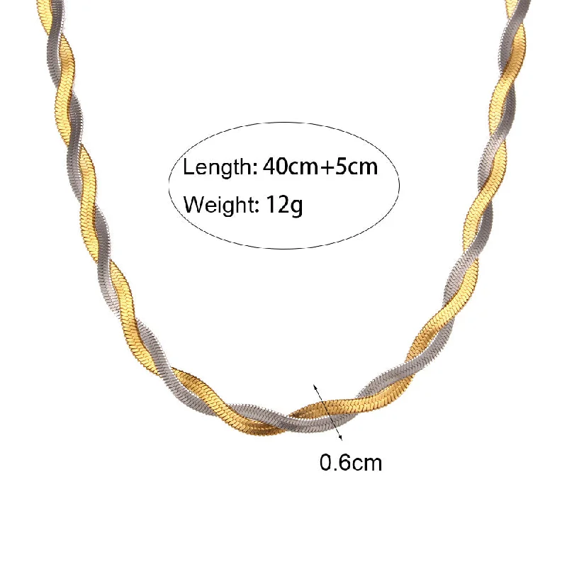 Double layered necklace - gold and silver dual color