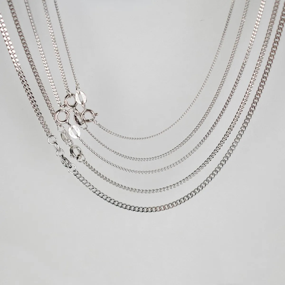 Women’s wedding necklaces-Fashion Simple Style Geometric Sterling Silver Plating Metal Chain Necklace