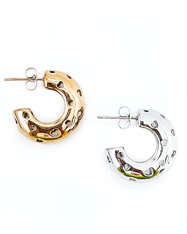 Graceful women's earrings -Cheryl Heart Hoop Earrings || Choose Color