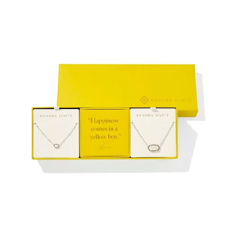 Women’s silver necklaces-Kendra Scott Elisa Silver Necklace Gift Set