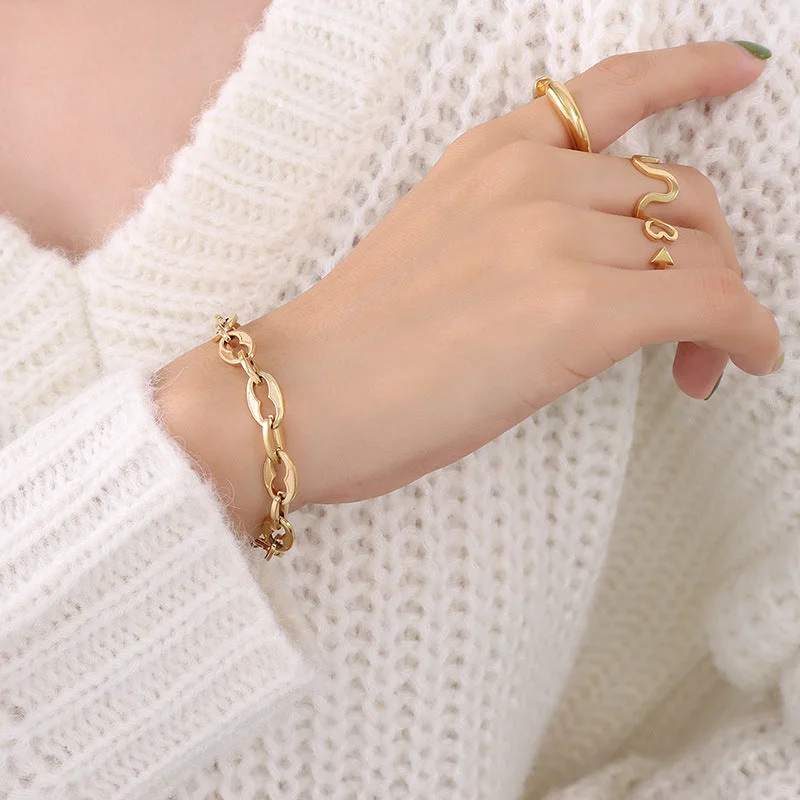 E307 Gold Bracelet 15+5cm