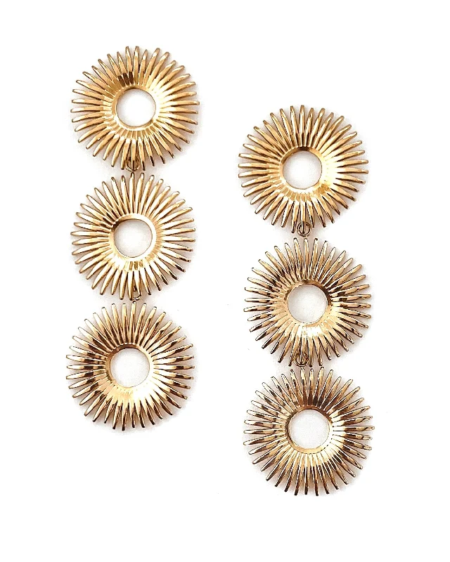 Women's stud earrings -Ellena Vintage Gold Earrings