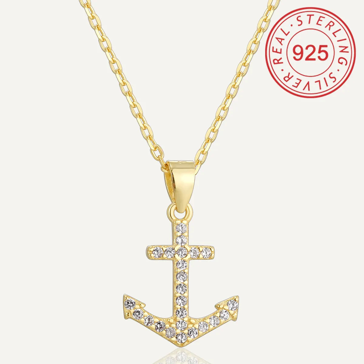 Women’s diamond choker necklaces-Sterling Silver 14K Gold Plated Silver Plated Casual Simple Style Hollow Out Inlay Star Ball Anchor Turquoise Zircon Pendant Necklace