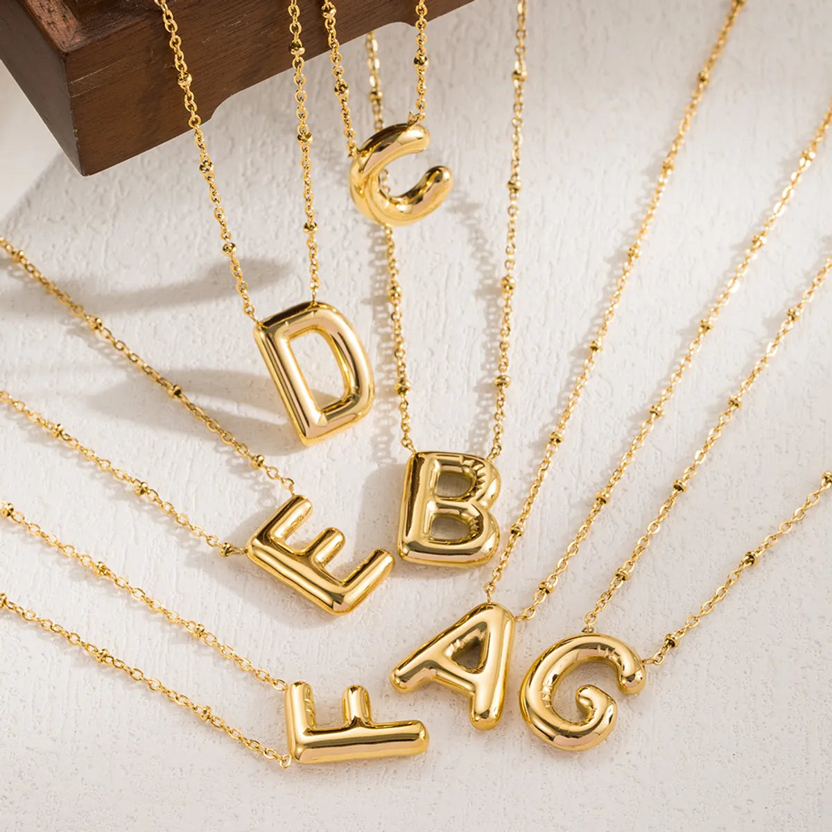 Women’s multi-strand necklaces-Ig Style Casual Classic Style Letter Stainless Steel Solid Color 18k Gold Plated Pendant Necklace