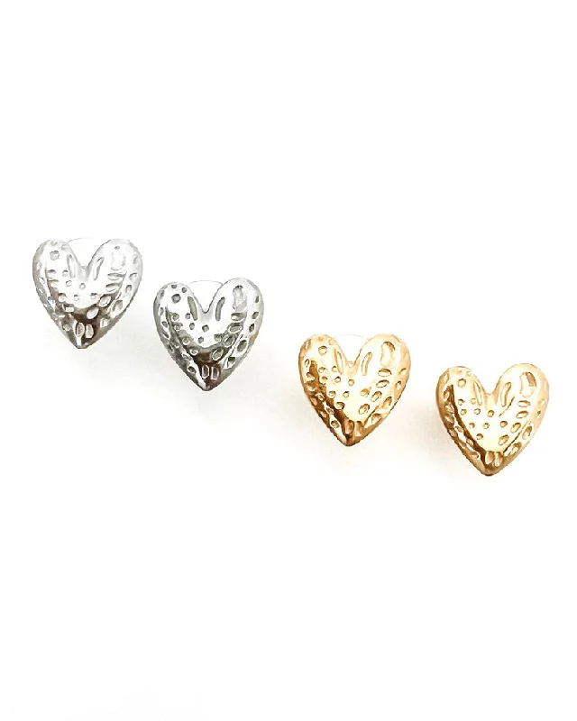 Dangle earrings for women -Elated Heart Stud Earrings