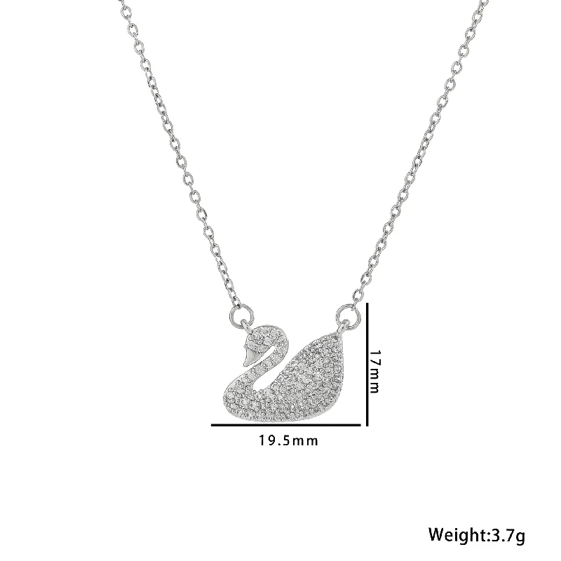 8964 Silver Swan Necklace