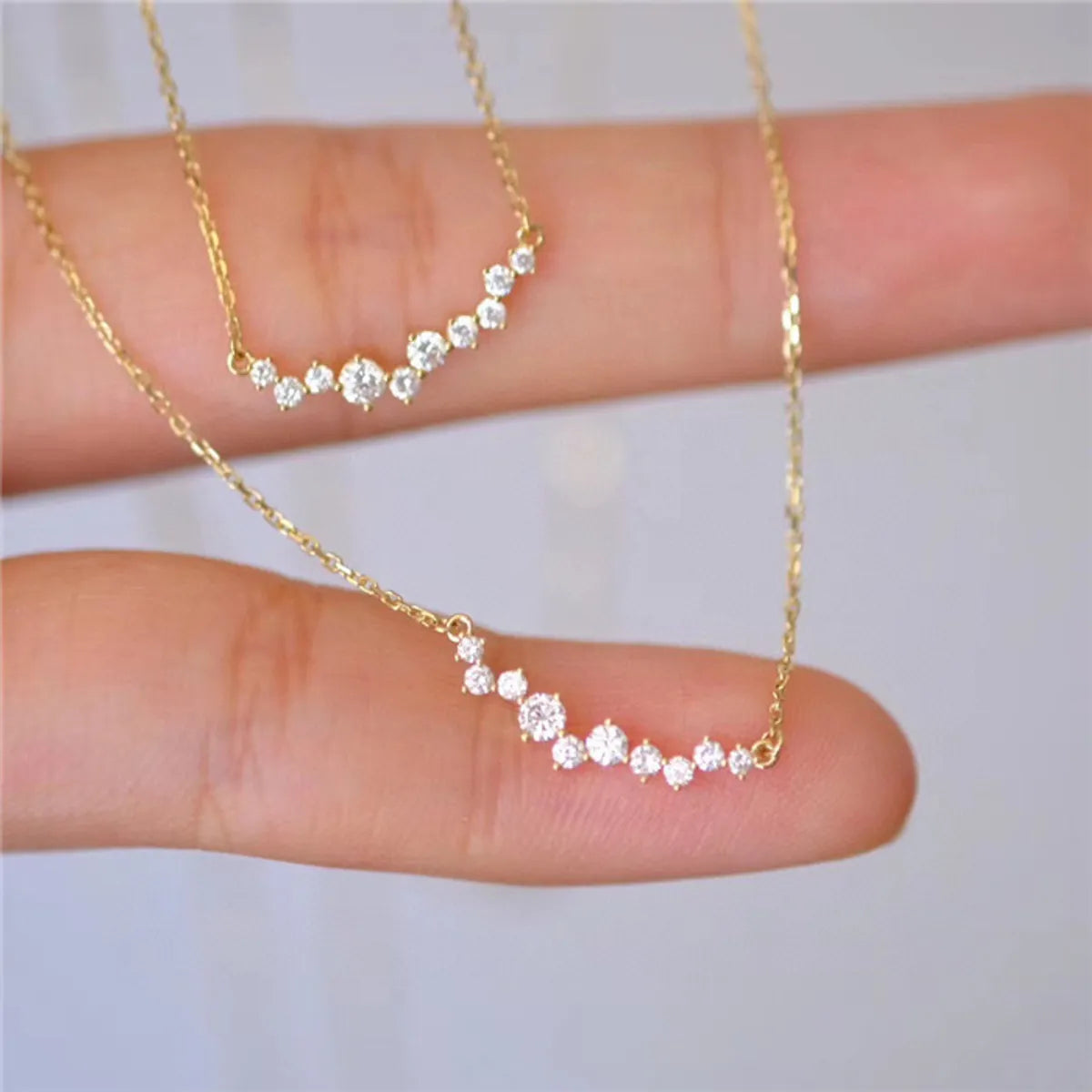 Women’s vintage pearl necklaces-Fashion Solid Color Silver Plating Inlay Zircon Choker 1 Piece