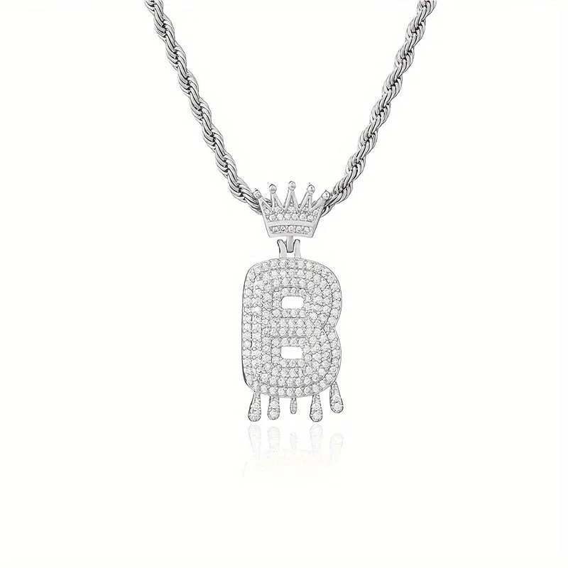 Silver|B Pendant without Chain