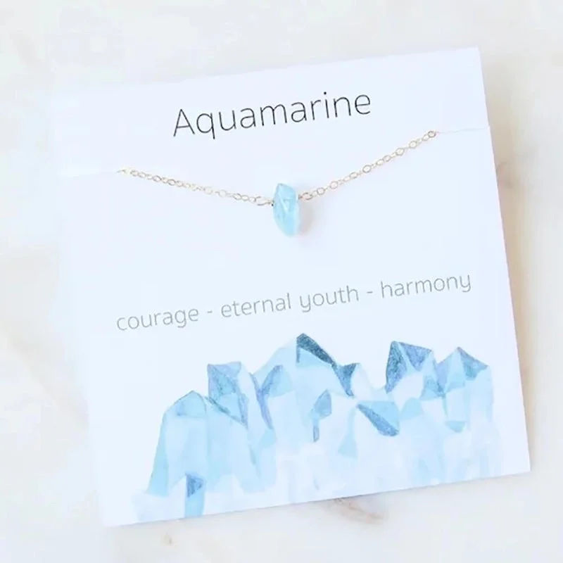 Aquamarine|Pure Necklace without Card