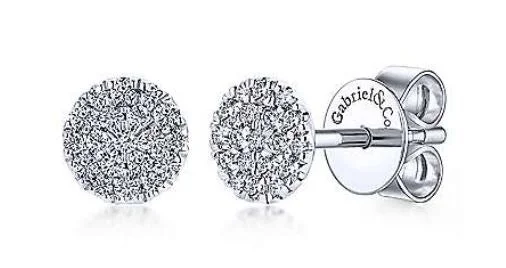 White women's earrings -14kt White Gold Diamond Stud Earrings