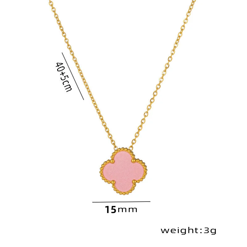 8853 Golden Pink Shell Necklace 1.5CM