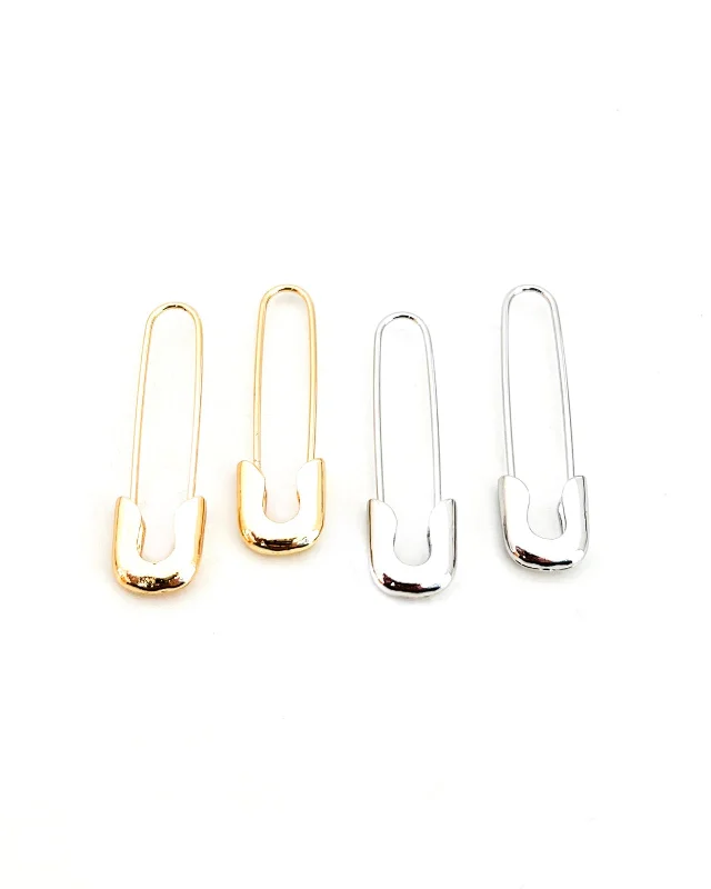 Artistic women's earrings -Exon Safety Pin Earrings || Choose Color