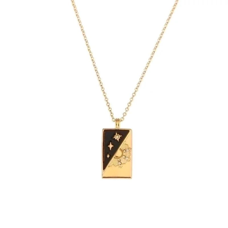 Diagonal Shell Sun XINGX Tarot Necklace-Gold-Panther