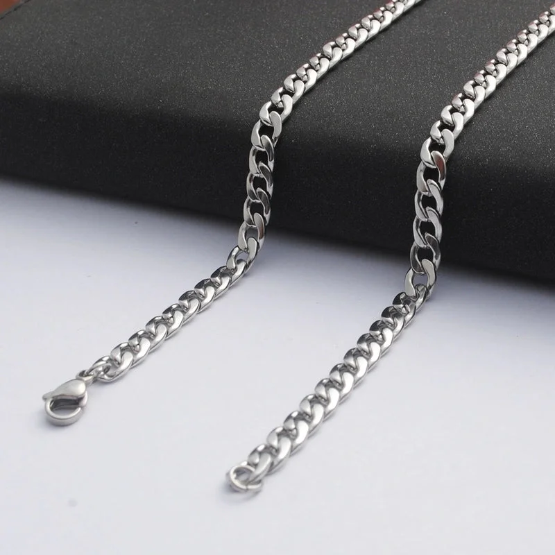 Women’s custom birthstone necklaces-Simple Style Solid Color Stainless Steel Plating Necklace Chain 1 Piece