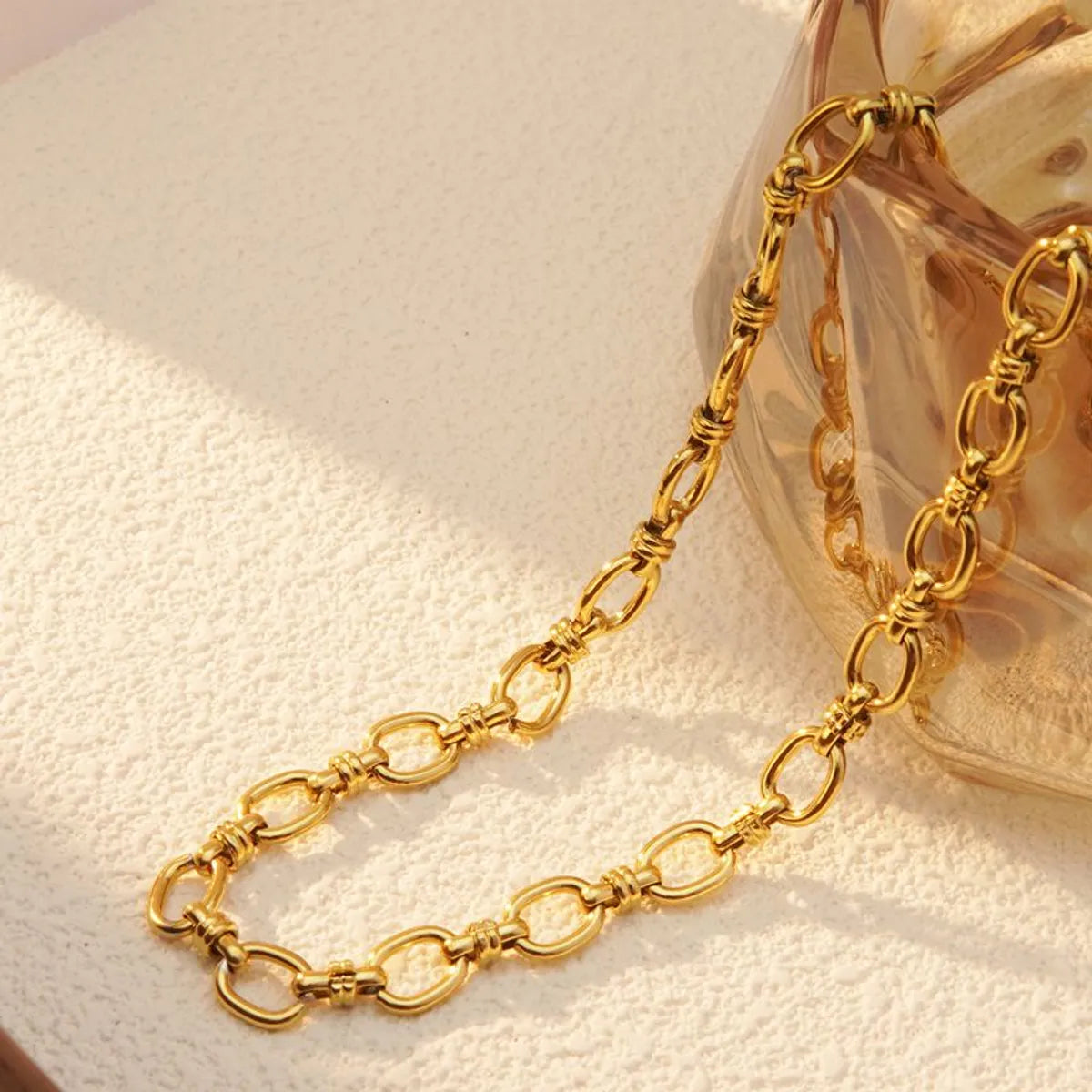 Women’s vintage-inspired necklaces-Wholesale Jewelry Simple Style Classic Style Cool Style Solid Color 304 Stainless Steel 18K Gold Plated Necklace