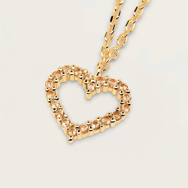 Yellow Gold Necklace Champagne Diamond