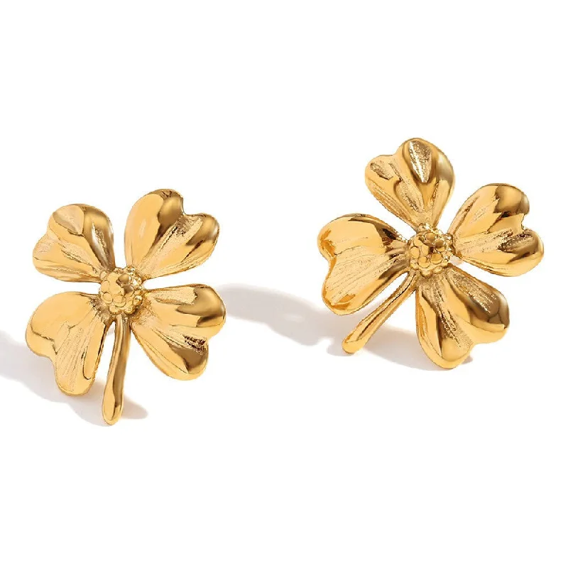 Vintage Flower Earstuds - Gold