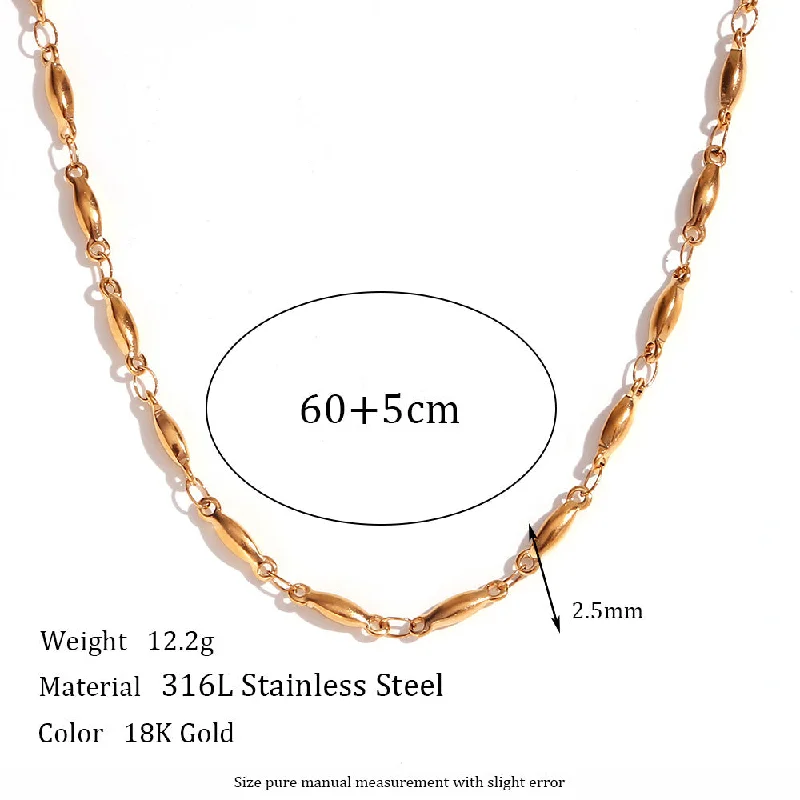 2.5mm Handmade Chain - Gold Necklace -60cm 5cm