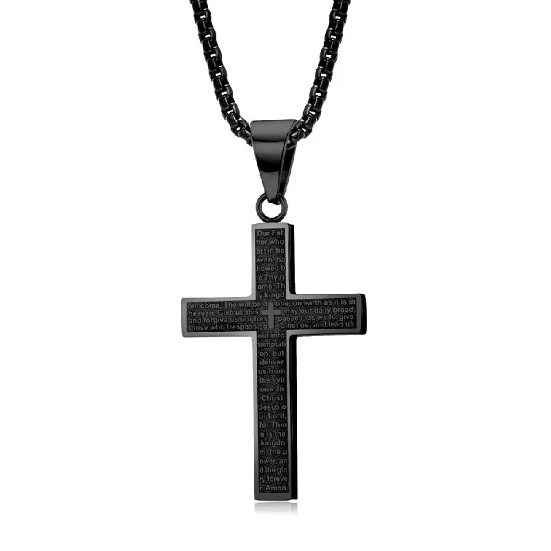 Cross Necklace Black (3mm60cm)