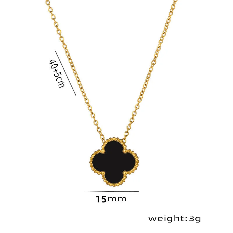 8853 Gold Black Shell Necklace 1.5CM