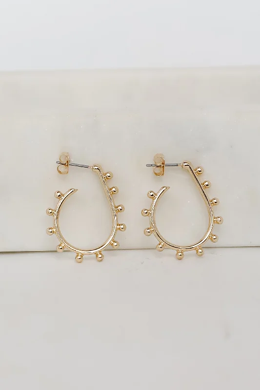 Daily wear earrings for women -Alyssa Gold Teardrop Hoop Earrings