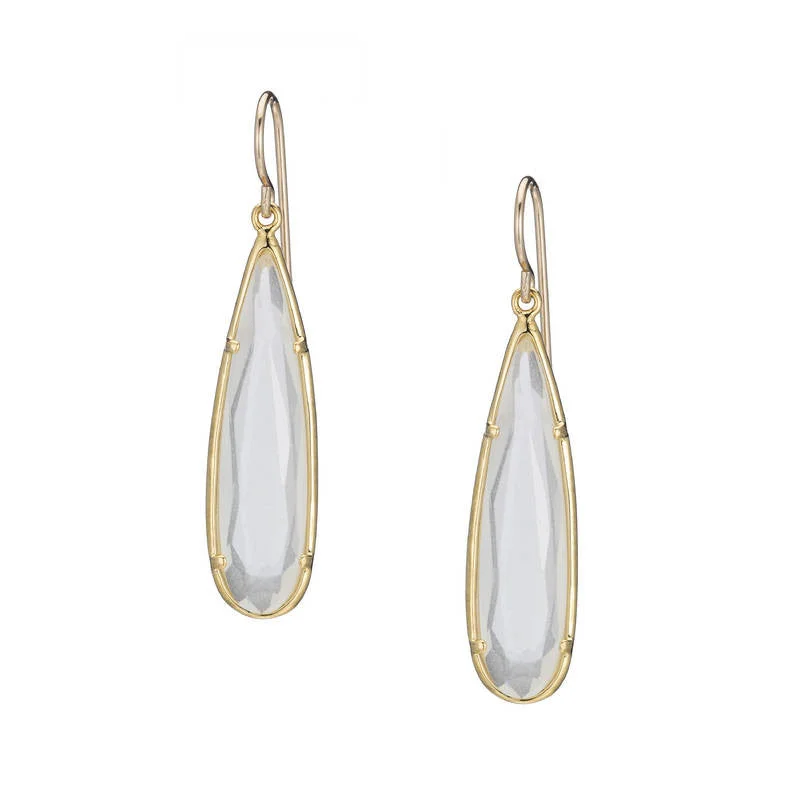 Diamond earrings for women -White Teardrop Dangle