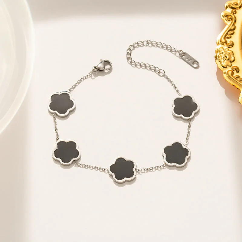 967 Black Shell Bracelet Silver