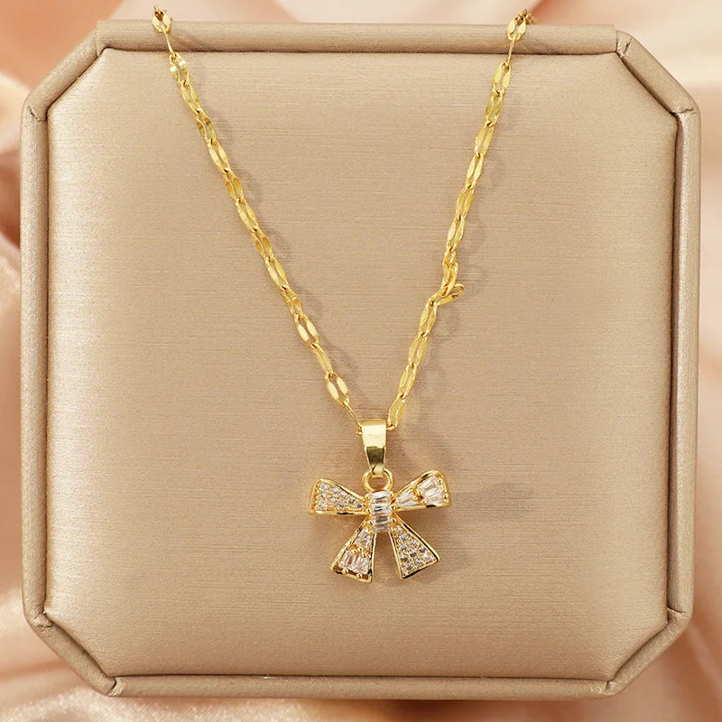 X5546# Gold Bow Necklace