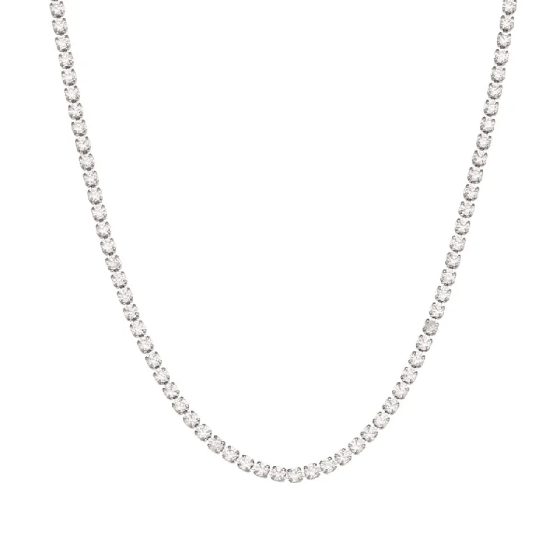 2mm Zircon Necklace 40 5cm Silver