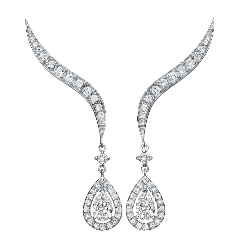 Trendy women's earrings -1.52 ct Climber Earrings - Pearfection Collection