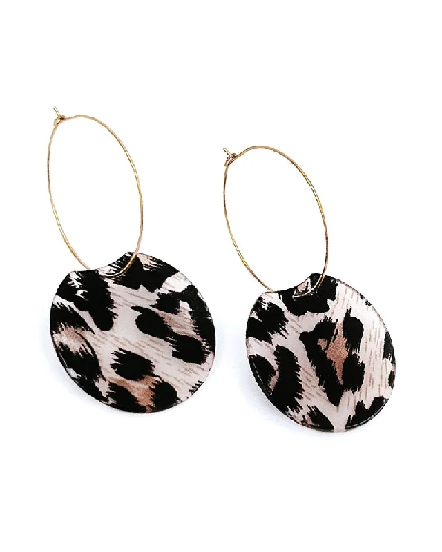 Women's earrings with a luxury feel -Elba Leopard Hoop Earrings