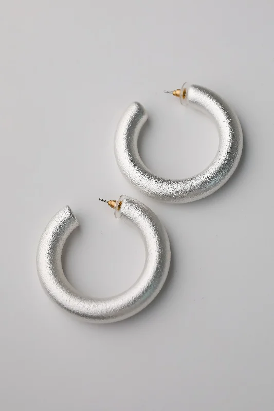 Fashionable women's earrings -Sabrina Silver Hoop Earrings