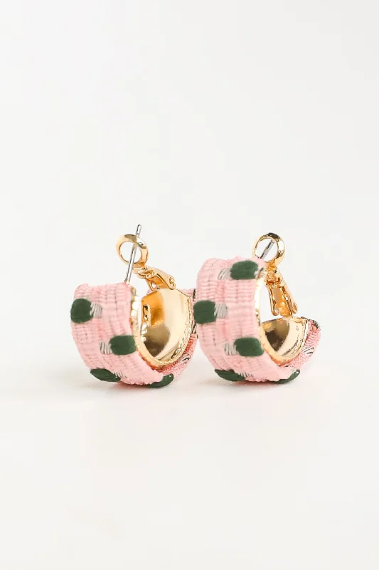 Wedding earrings for women -FINAL SALE - Molly Polka Dot Mini Hoop Earrings