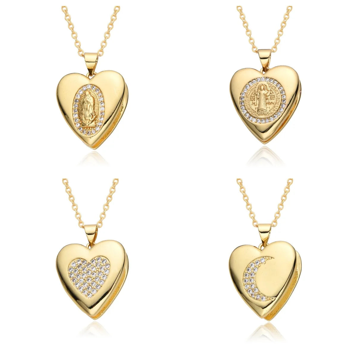 Women’s platinum necklaces-Copper Elegant Simple Style Heart Shape Pendant Necklace