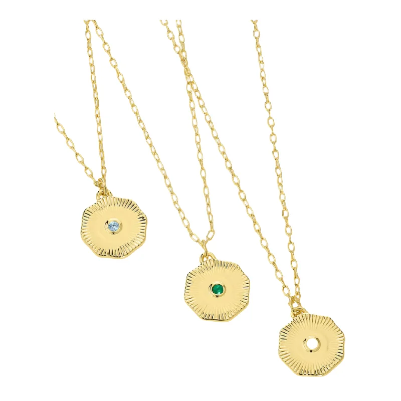 Women’s gemstone drop necklaces-Gorjana Gold Birthstone Coin Necklace