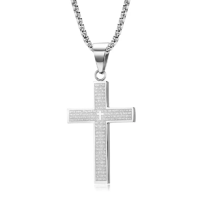 Cross Necklace Steel Color (3mm60cm) Replenishment