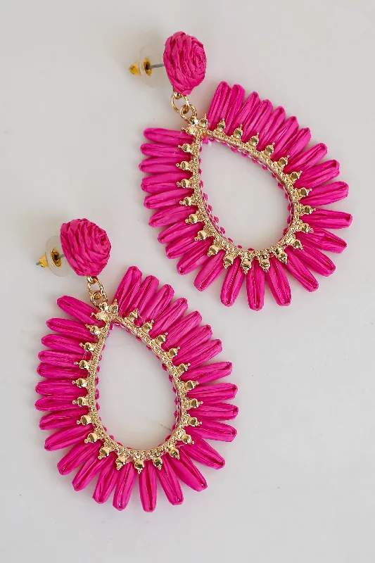 Party earrings for women -FINAL SALE - Sadie Straw Statement Earrings