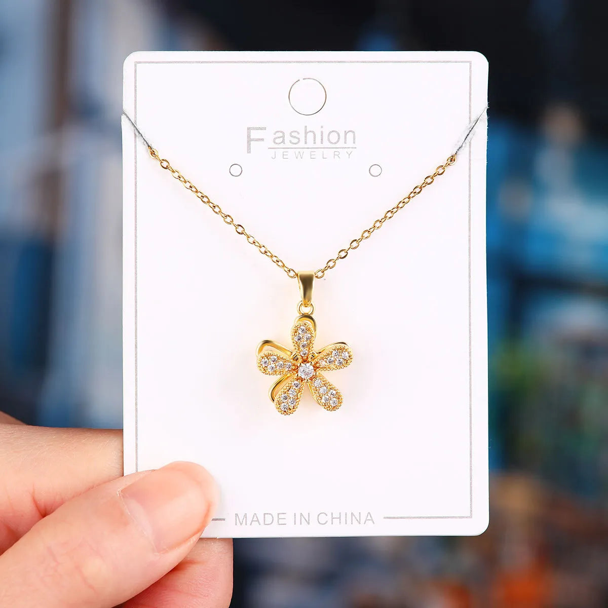 X5777# Golden Rotating Five Petal Flower