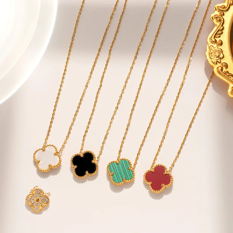 Women’s layered necklaces-Moderate Luxury Geometric Titanium Steel 18K Gold Plated Necklaces