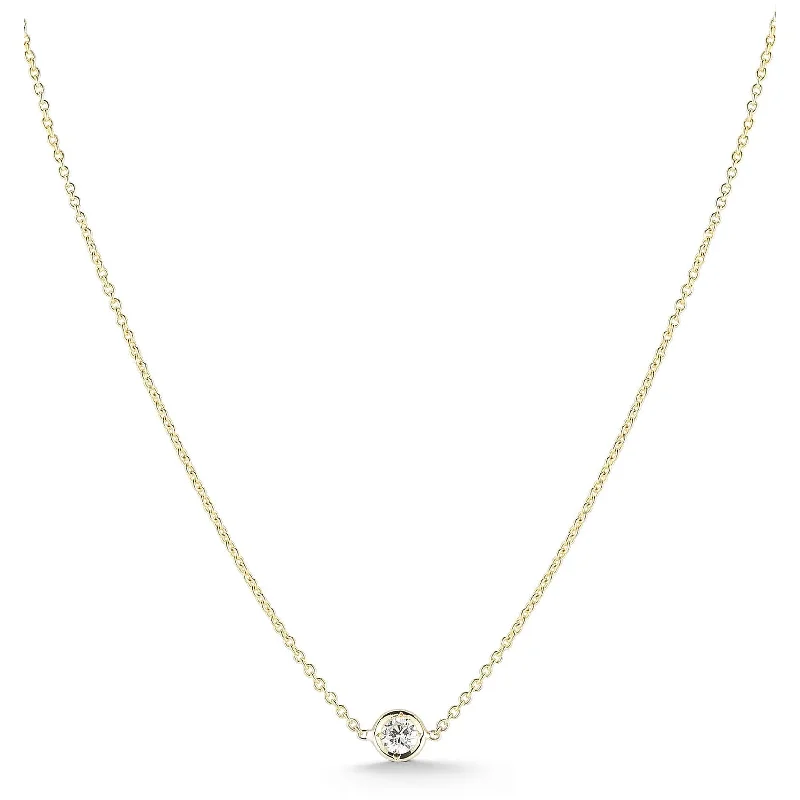 Women’s statement gold necklaces-Roberto Coin 18K Yellow Gold Bezel Diamond Necklace