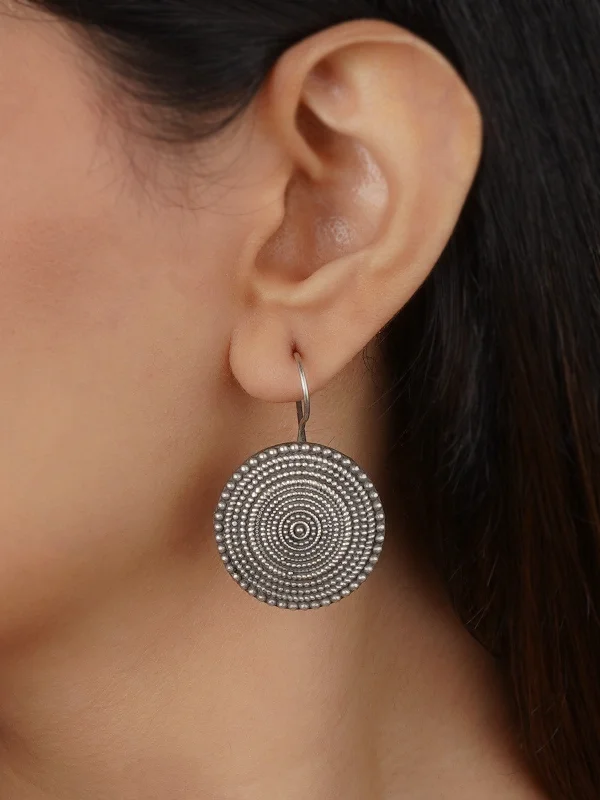 Evening wear earrings for women -Grey Color Tribal Earrings - EK-SFEAR444