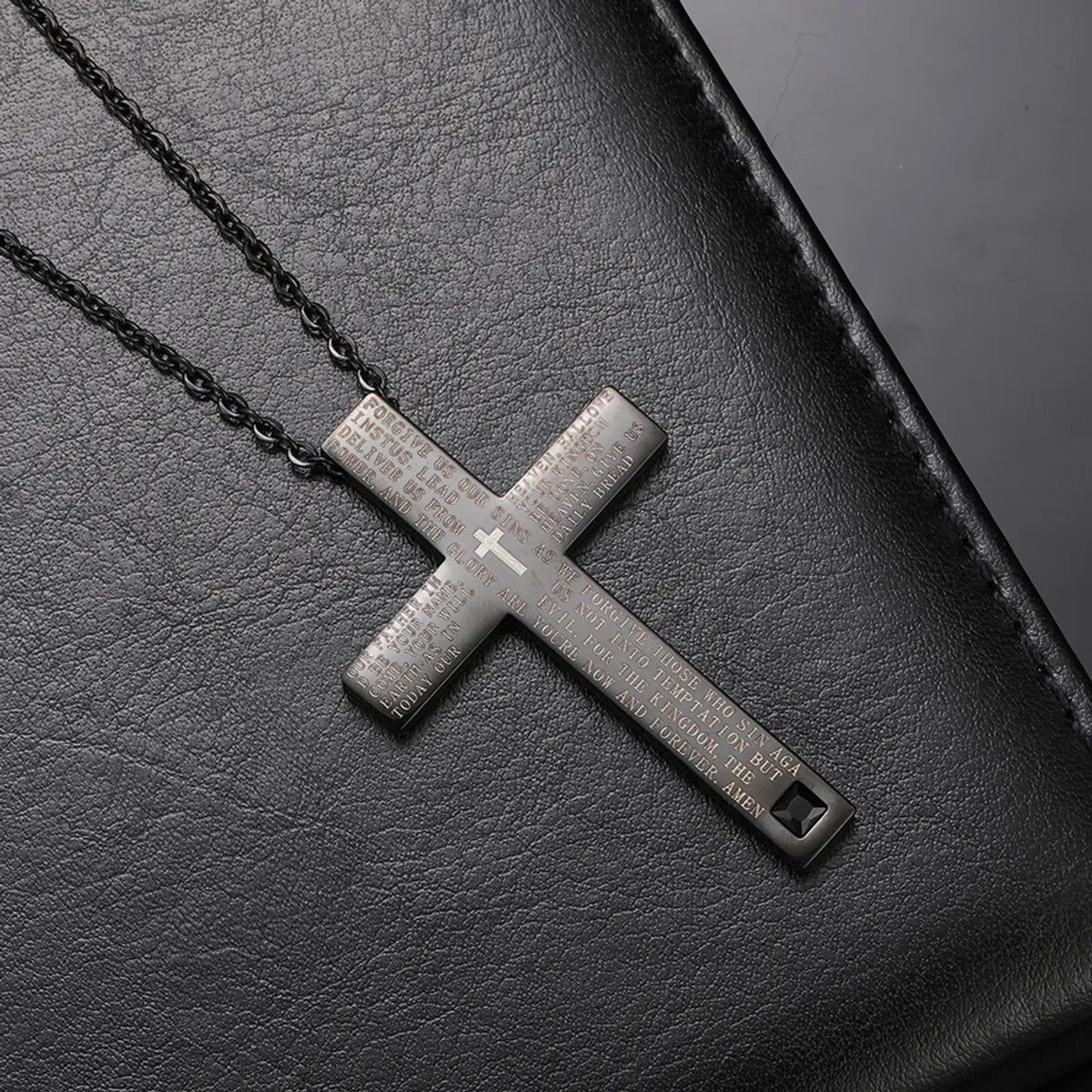 Women’s aquamarine necklaces-Casual Retro Cross 304 Stainless Steel Men'S